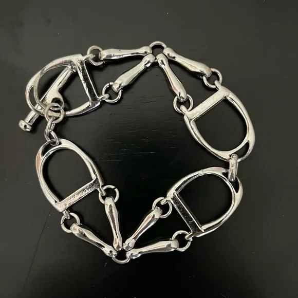 アクセサリー Italy vintage horse bit silver Bracelet Vintage Gucci Sterling Silver Horse Bit Link Bracelet 1960s Italy